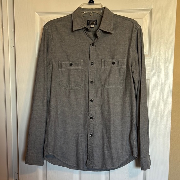 J Crew men’s gray long sleeve button down flannel shirt size small - Picture 1 of 8